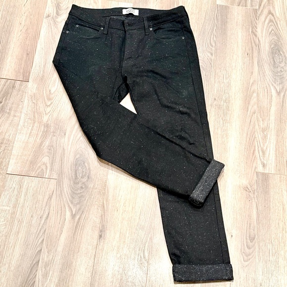 Naked and Famous raw denim in black w marled white dots, size 34 - Picture 8 of 9